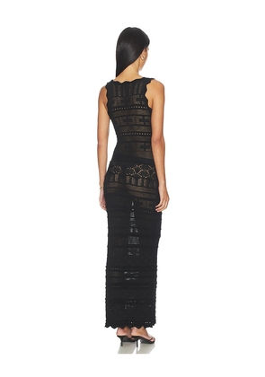 MORE TO COME Cattleya Crochet Maxi Dress in Black. Size XS. Also in S, M, L.