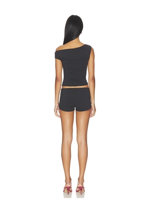 MORE TO COME Jackelina Short Set in Black,White. Size XXS. Also in XS, S, M, L, XL.