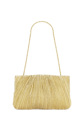 Loeffler Randall Brit Flat Pleated Pouch in Metallic Gold.