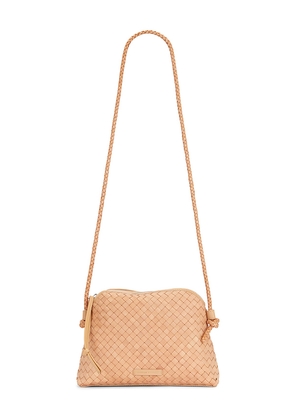 Loeffler Randall Mallory Woven Crossbody Bag in Tan.