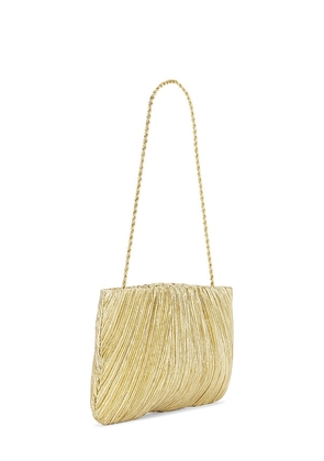 Loeffler Randall Brit Flat Pleated Pouch in Metallic Gold.