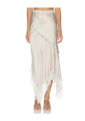 Lovers and Friends Vallin Midi Skirt in Taupe. Size XXS. Also in XS, S, M, L, XL.