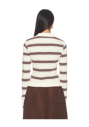 LIONESS Bada Bing Jersey in Cream,Brown. Size S. Also in XXS, XS, M.