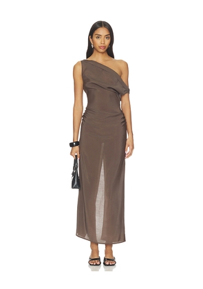 LIONESS Sweetheart Maxi Dress in Chocolate. Size S. Also in L, M, XL, XS.