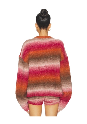 LIONESS Loyalty Knit Pullover in Orange,Pink. Size S. Also in XXS, XS, M, L.