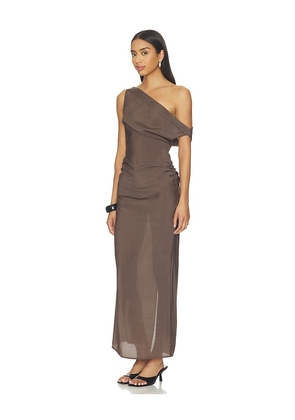 LIONESS Sweetheart Maxi Dress in Chocolate. Size S. Also in L, XL.