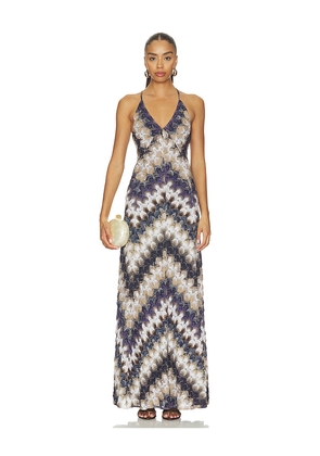 Missoni Sleeveless Long Dress in Blue,White. Size 36/0. Also in 38/2, 42/6.
