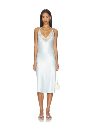 MORE TO COME Brodie Halter Midi Dress in Baby Blue. Size XXS. Also in L, M, S, XL, XS.