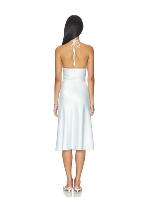 MORE TO COME Brodie Halter Midi Dress in Baby Blue. Size XXS. Also in L, M, S, XL, XS.