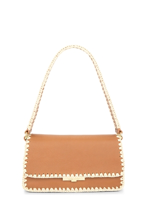 Rebecca Minkoff Berkley Flap Shoulder W/ Raffia in Cognac.