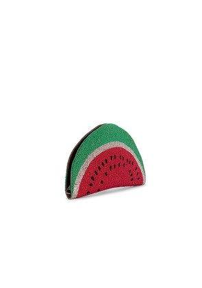 SIMONMILLER Beaded Lune Clutch in Red.
