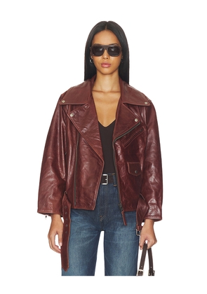Found Biker Leather Jacket in Brown. Size XS. Also in S, M, L, XL/1X.