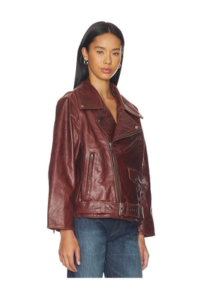 Found Biker Leather Jacket in Brown. Size XS. Also in S, M, L, XL/1X.