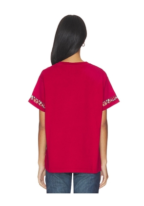 Found Embroidered Horse Equine Tee in Red. Size XS. Also in S, M, L, XL/1X.