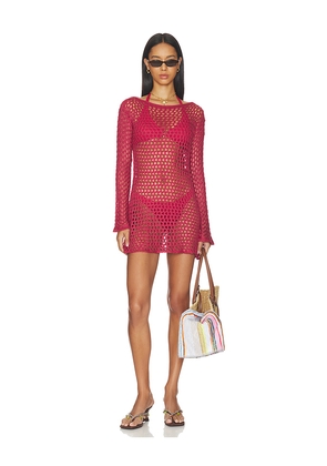 Vix Swimwear Belle Short Cover Up in Red. Size S. Also in L, M, XS.
