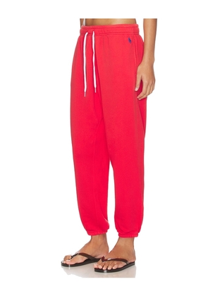 Polo Ralph Lauren Island Fleece Ankle Jogger Pants in Red. Size XXS. Also in XS, S.