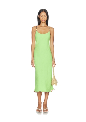 Polo Ralph Lauren Linen Scoop Neck Slip Dress in Green. Size 00. Also in 0, 2, 4, 6, 8.