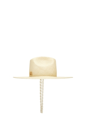 Ruslan Baginskiy Double Chain Strap Cowboy Hat in Cream. Size XS. Also in M, XL.