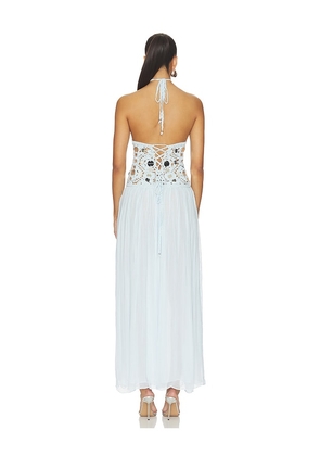 retrofete Odetta Crochet Dress in Baby Blue. Size XXS. Also in XS, S, M, L, XL.