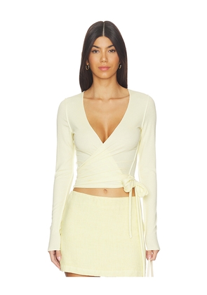 VIR VITA Margot Wrap Top in Yellow. Size XS. Also in S, M, XL.