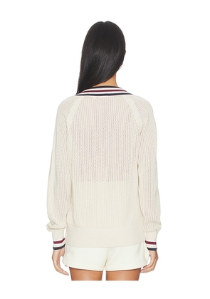 Varley Maurice V Neck Sweater in Cream. Size XS. Also in S, M, XL.