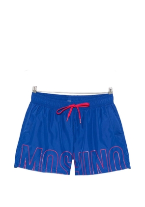 Moschino logo-print drawstring swim shorts - Blue