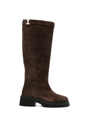 ADRIANNA FERETTI buckle-detail suede boots - Brown