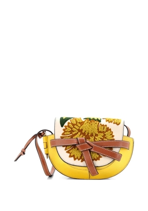 Loewe Pre-Owned Gate Shoulder Bag Leather with Floral Applique Small crossbody bag - Yellow