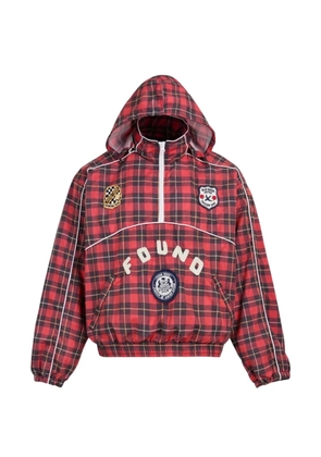 FOUND plaid embroidered-patch track jacket