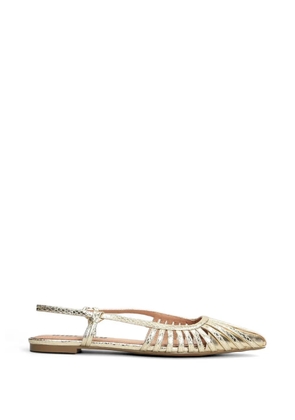 Bibi Lou snakeskin-effect cage-detail ballet flats - Gold