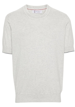 Brunello Cucinelli mélange ribbed cotton T-shirt - Grey