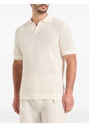 Manière De Voir Conrad pointelle-knit polo T-shirt - Neutrals