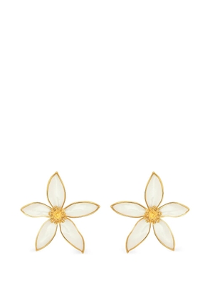 Oscar de la Renta orange blossom clip-on earrings - Gold