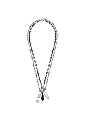 Philipp Plein pin-pendant necklace - Silver