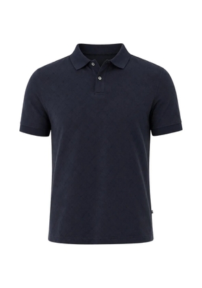 GUESS USA monogram-pattern short-sleeve polo shirt - Blue