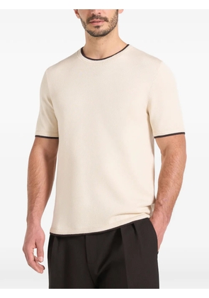 Manière De Voir Wyatt contrast-trim knit T-shirt - Neutrals