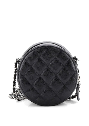 CHANEL Pre-Owned Round Clutch with Chain Quilted Caviar Mini crossbody bag - Black