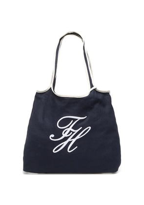 Tommy Hilfiger embroidered-logo canvas tote bag - Blue