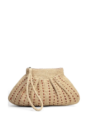 IBELIV Mezzo woven pleated clutch bag - Neutrals