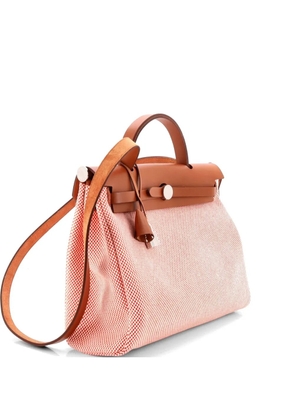 Hermès Pre-Owned Herbag Zip Criss Viking Toile and Leather 31 shoulder bag - Orange