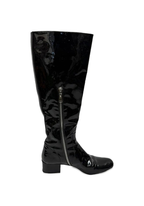 Saint Laurent Pre-Owned Babies patent knee-high boots - Black