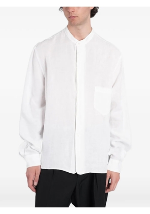 Grifoni mandarin-collar chest-pocket shirt - White