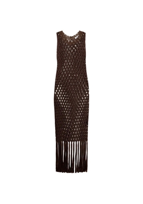 Simkhai Jensen macrame fringed midi dress - Brown