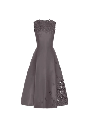 Oscar de la Renta floral cutout threadwork dress - Grey