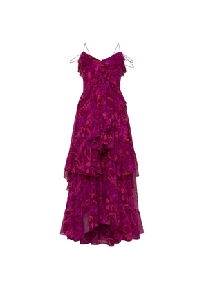 Cinq A Sept paisley-print ruffled maxi dress - Pink