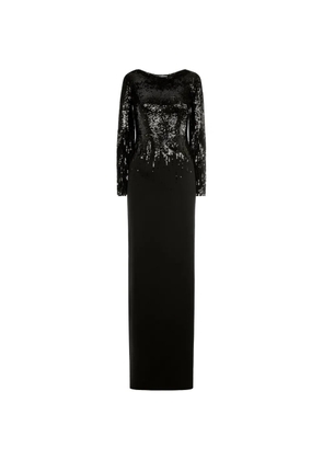 Oscar de la Renta sequin fringe gown - Black