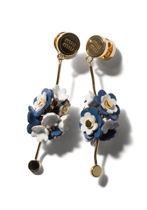 Miu Miu metal and leather earrings - Gold