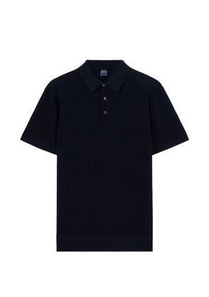 Fedeli Rafael ribbed-knit short-sleeve polo shirt - Blue