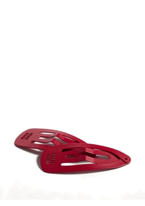 Miu Miu metal hair clips - Red