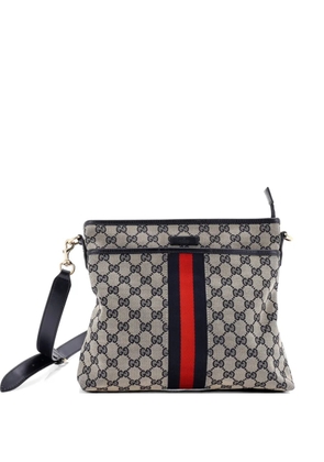 Gucci Pre-Owned Front Pocket Web Messenger GG Canvas Small crossbody bag - Blue